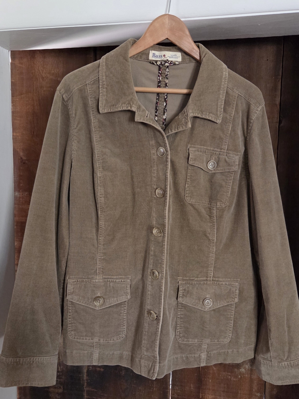 Bass Olive Corduroy Button-Front Jacket for Women